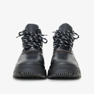Maison Margiela Black Lug Sole Leather Hiking Boots Size 37